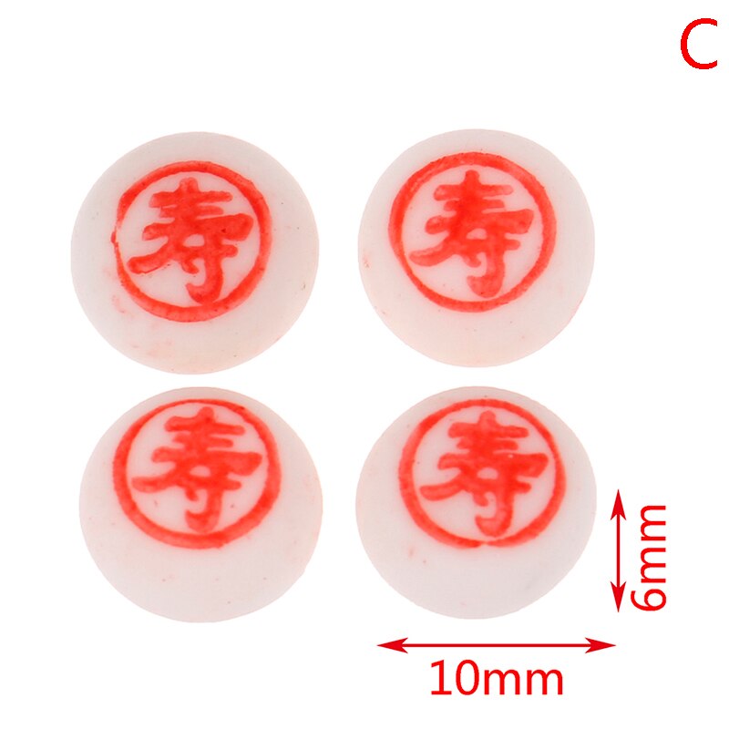 1: 12 accessori per Astuccio delle bambole mini cibo giocare a simulazione di pasticceria cinese modello di argilla Fu torta Xi torta Shou torta compleanno/torta nuziale