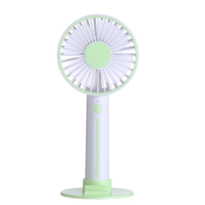 Outdoor Travel Foldable Hand Fans Battery Operated Rechargeable Handheld Mini Fan Electric Personal Fans Hand Bar Desktop Fan: Green