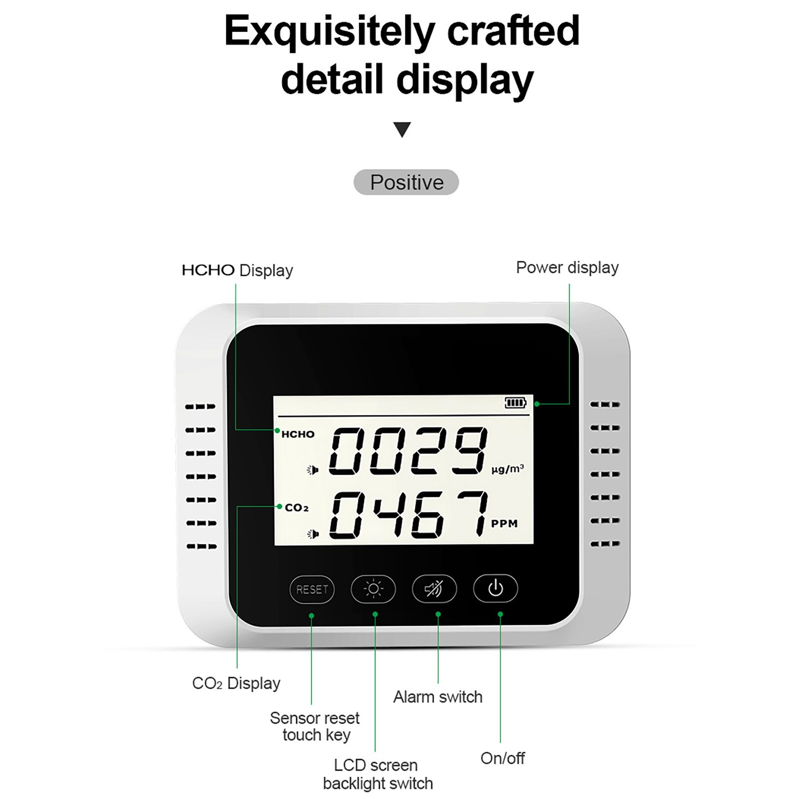 Co2 Meter Tester Voor Kooldioxide Luchtkwaliteit Detector Luchtkwaliteit Monitor Met Oplaadbare Batterij Draagbare Co2 Detector # G3