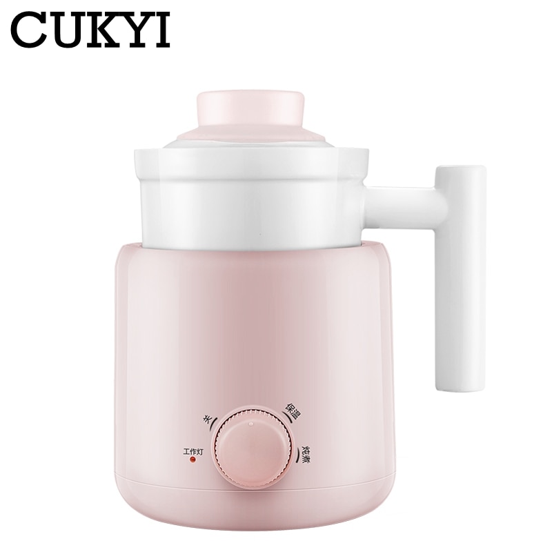 Cukyi 0.6L Huishouden Pap Stoven Soep Cup Keramische Elektrische Verwarming Braadpan Pot Mini Vogelnest Dessert Kookpan 220V