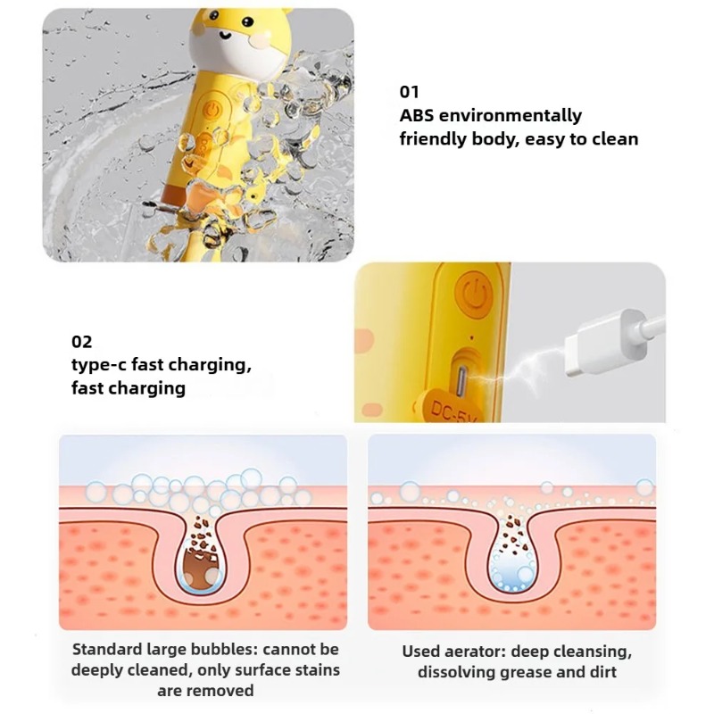 Distributeur électrique de shampoing pour chien, distributeur de shampoing moussant électrique pour chien, chat de dessin animé, bain automatique, pulvérisateur de savon Rechargeable