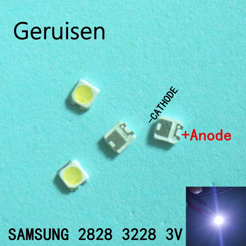 25 stk til samsung 2828 led-baggrundsbelysning  tt321a 1.5w-3w med zener 3v 3228 2828 kølig hvid lcd-baggrundsbelysning til tv-tv-applikation