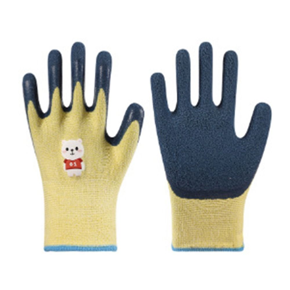 Guantes de trabajo multiusos duraderos para niños, manoplas protectoras de animales de dibujos animados con 13 agujas, guantes de seguridad antideslizantes para jardinería, deshierbe: Rojo / XS