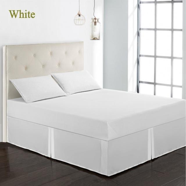 35 jupe de lit de luxe d'hôtel avec la Collection de surface de lit-15 inch a adapté le jumeau de baisse, plein, reine, roi: WHITE / Twin