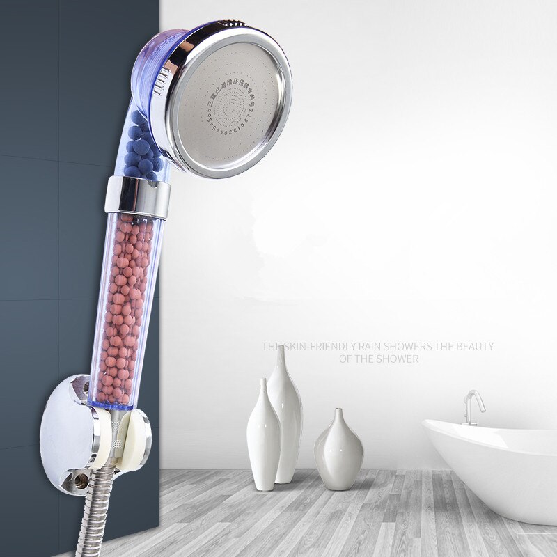 Shower Head Bathroom 3 Function Adjustable Anion Shower High Pressure Water Saving Shower Head Handheld A 001: A 001 Blue