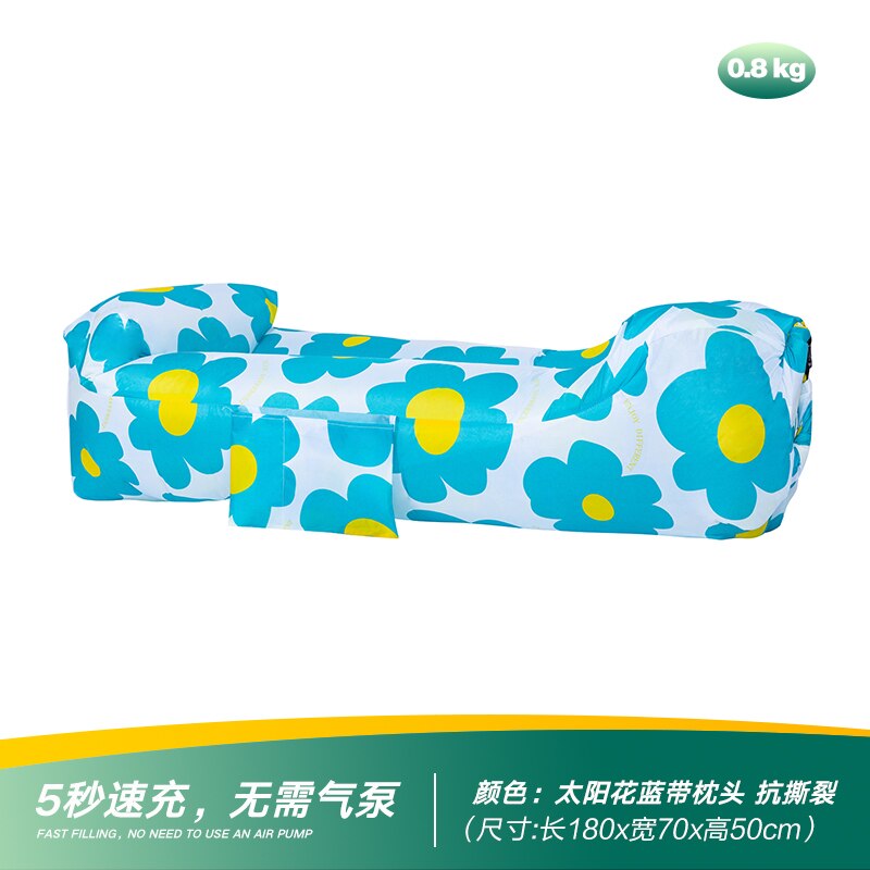 Outdoor Inflatable Sofa Lazy Air Bed Sofa Air Cushion Mattress Portable Single Lying Chair Music Festival Internet Celebrity: Gold