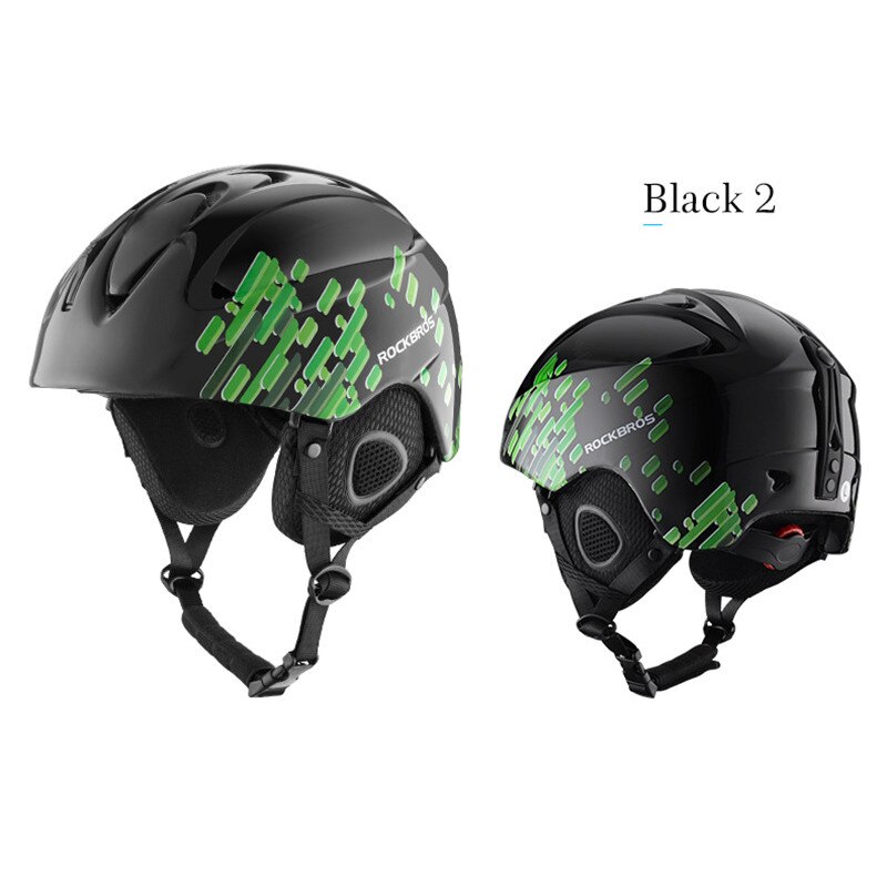 ROCKBROS Ski Helm Integral geformten Männer Frauen Kind Sicherheit Schützen Helm Thermische Ultraleicht Snowboard Helme Zubehör: Black 2 / 61-63CM