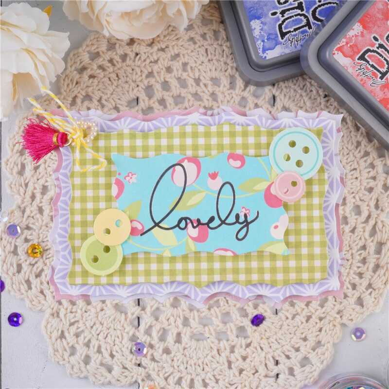 Lace Border Stencil Rectangle Frame Set Metal Cutting Dies For Scrapbooking DIY Photo Album Card Making Decorative