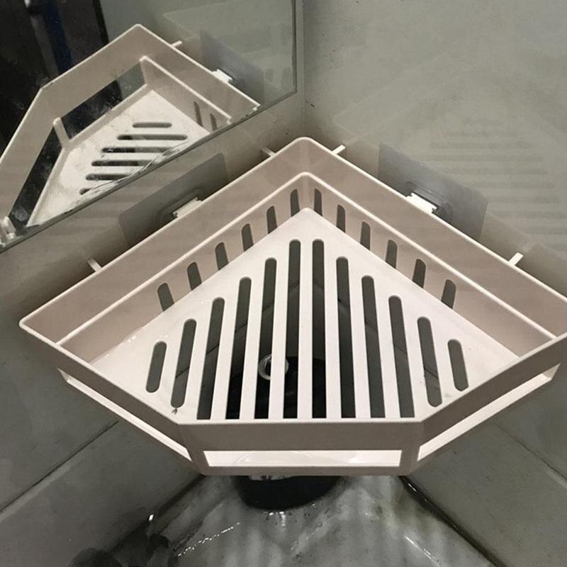 Corner Shelf Seamless Stickers Bathroom Storage Rack Toilet Storage Kitchen Corner Supplies Rack J4J0