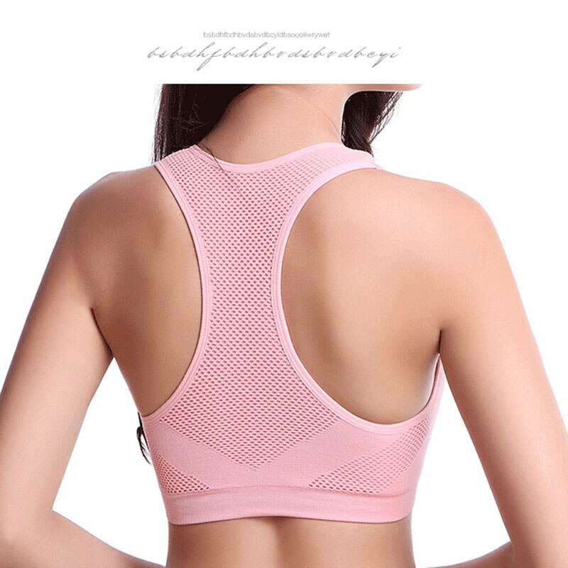 Sujetador deportivo transpirable para mujer, Top con relleno a prueba de golpes, para gimnasio, correr, Fitness y Yoga