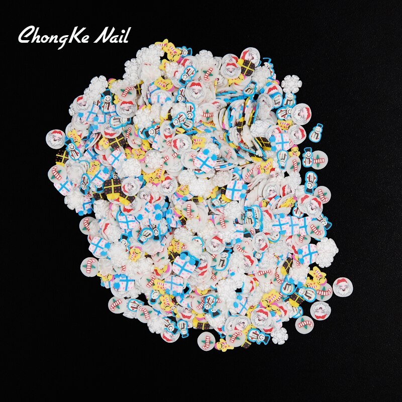 Diy 2000Pcs 3D Nail Art Decoraties Kerst Slices Polymer Clay Tiny Nail Art Rhinestones Acryl Decoratie Manicure