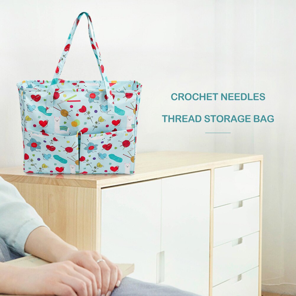 Klassieke textuur borduur opbergzak praktische multifunctionele duurzame haaknaalden garen organizer houder