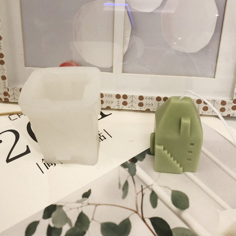 3D Small House Villa Wooden House Silicone Mold Aromatherapy Candle DIY Plastic Mold Home Crafts Ornaments Candle Making Molds