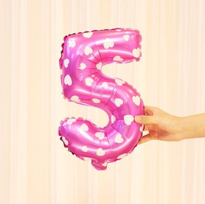 18 tum tryckta rosa nummer ballonger folie uppblåst digitalt bröllop födelsedagsfest jubileumsfest dekoration ballonger leksaker: 5