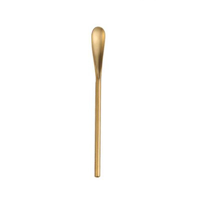 Roestvrij Stalen Lepel Lange Kalebas Handvat Mengen Roeren Ice Thee Koffie Lepel Bar Servies Spiegel Polijsten: Gold / 13cm