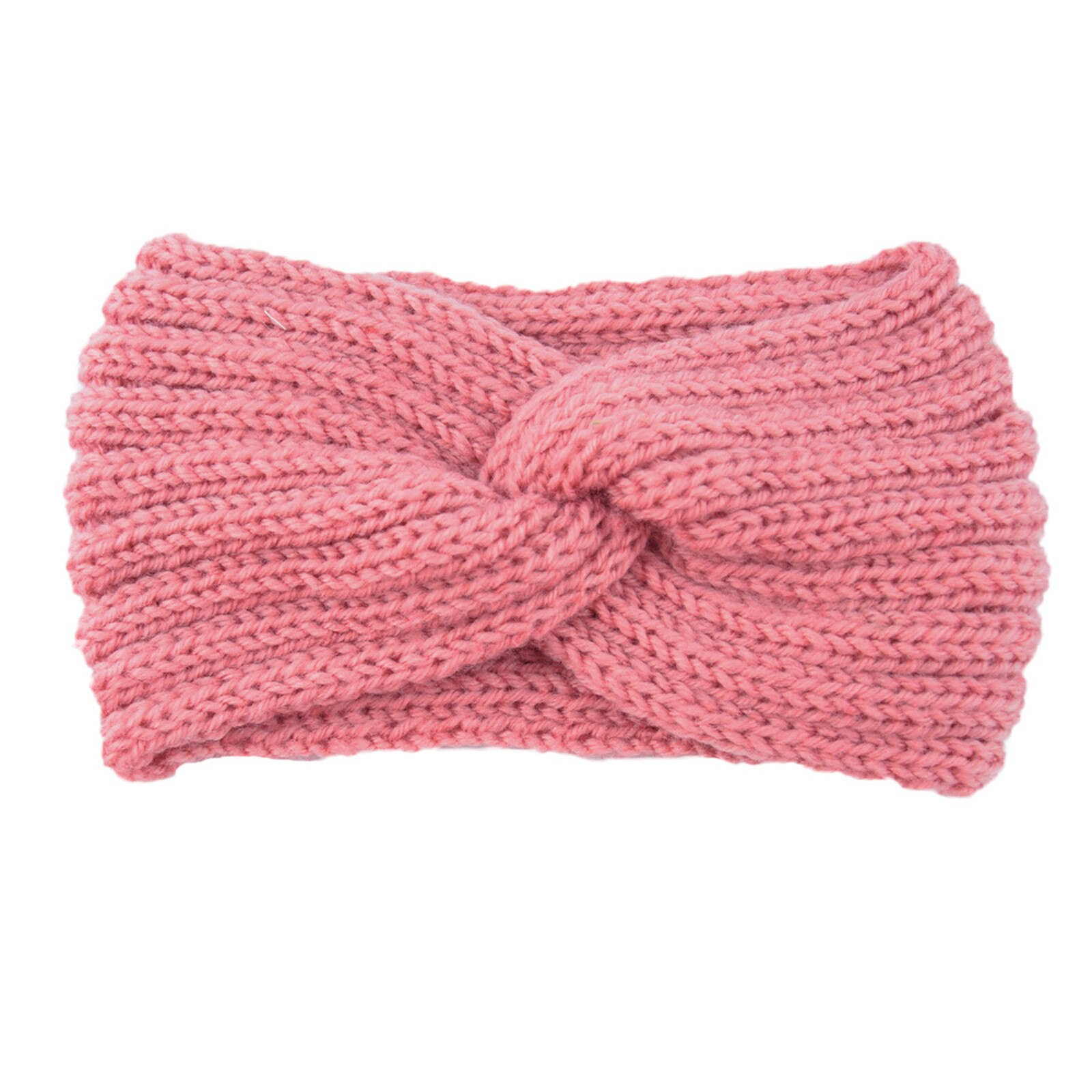 Doux Stretch oreille plus bandeau femmes hiver câble tricot bandeaux bandeaux doux filles Crochet chapeaux Turban: Pink 