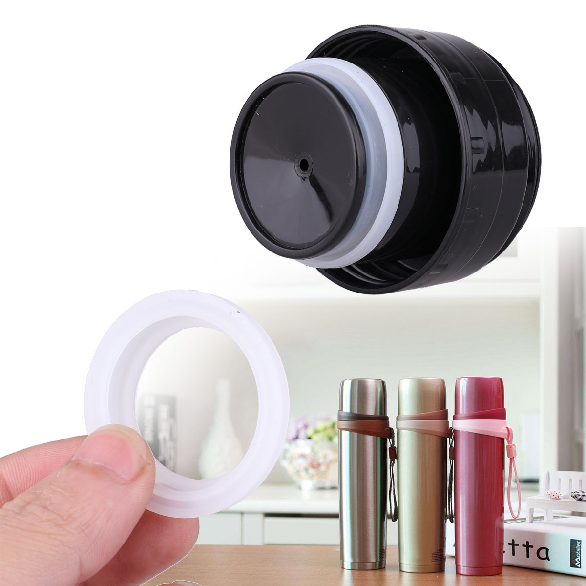 10Pcs Siliconen Afdichting O-ringen Pakkingen 4/4.5Cm Buiten Dia Vacuüm Flessen Afdichting Ring Pad Fasteners Voor 4.5/5.2Cm Thermosflessen Deksel