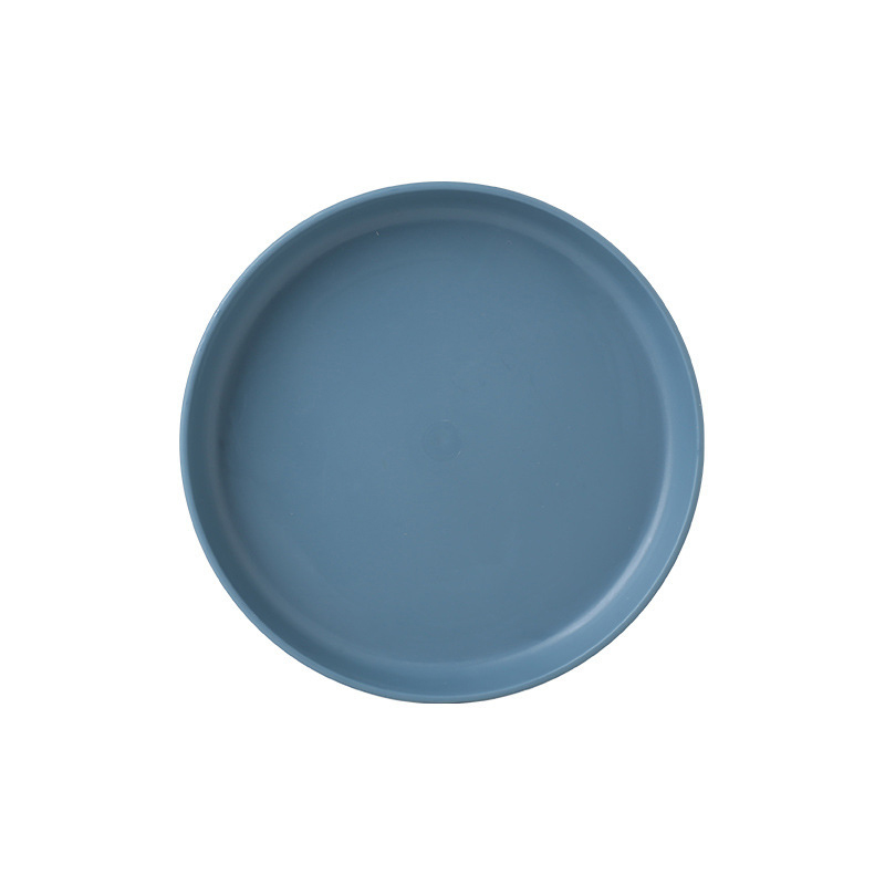 Plaat Plastic Eettafel Spit Bot Schotel Slakken Lade Snacks Gedroogd Fruit Snack Tray Desktop Vuilnis Fruit Lade platen: Blue-Round Plate