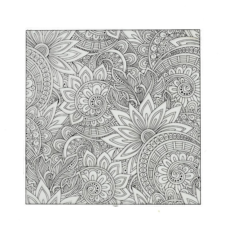 Polymer Ton Textur Stempel Blätter Linderung matt Wolke/Blume/Wasser fließen/Welle/Mandala aufbringen DIY individuelle Keramik Handwerk: L mandala