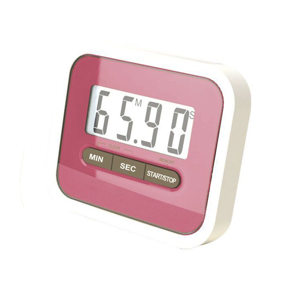 Home Kitchen Cooking Digital Countdown Timer Sports Study Game Magnetic Loud Alarm Timmer: pink