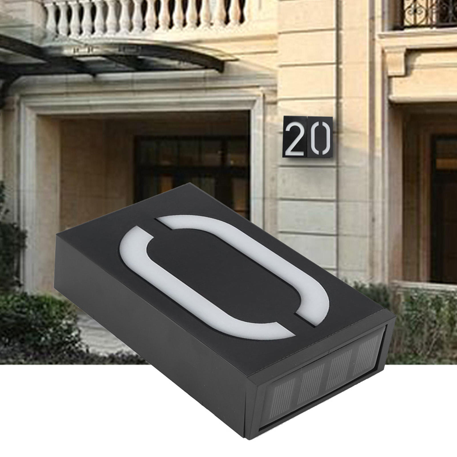 Utomhus solenergi led-nummerskylt ljus hus hotell butik dörr adress lampor skylt dörrskylt dörrnummer ljus