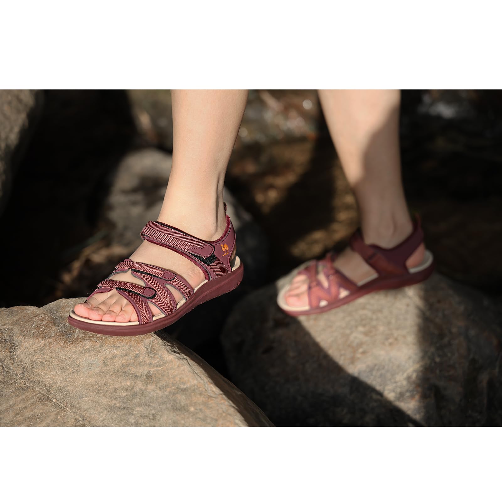 golden Kamel Wandersandalen für Damen, Riemchen-Wassersandale, bequeme, leichte wandern-Strandsandale für draussen-Sportreisen