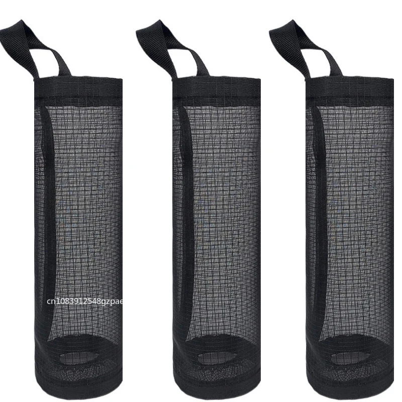1-5PCS Garbage Bag Storage, Kitchen Wall-mounted Plastic Bags Household Storage Bags Pull-out Shopping Bags Net Bag Storage Bags: Dark Khaki