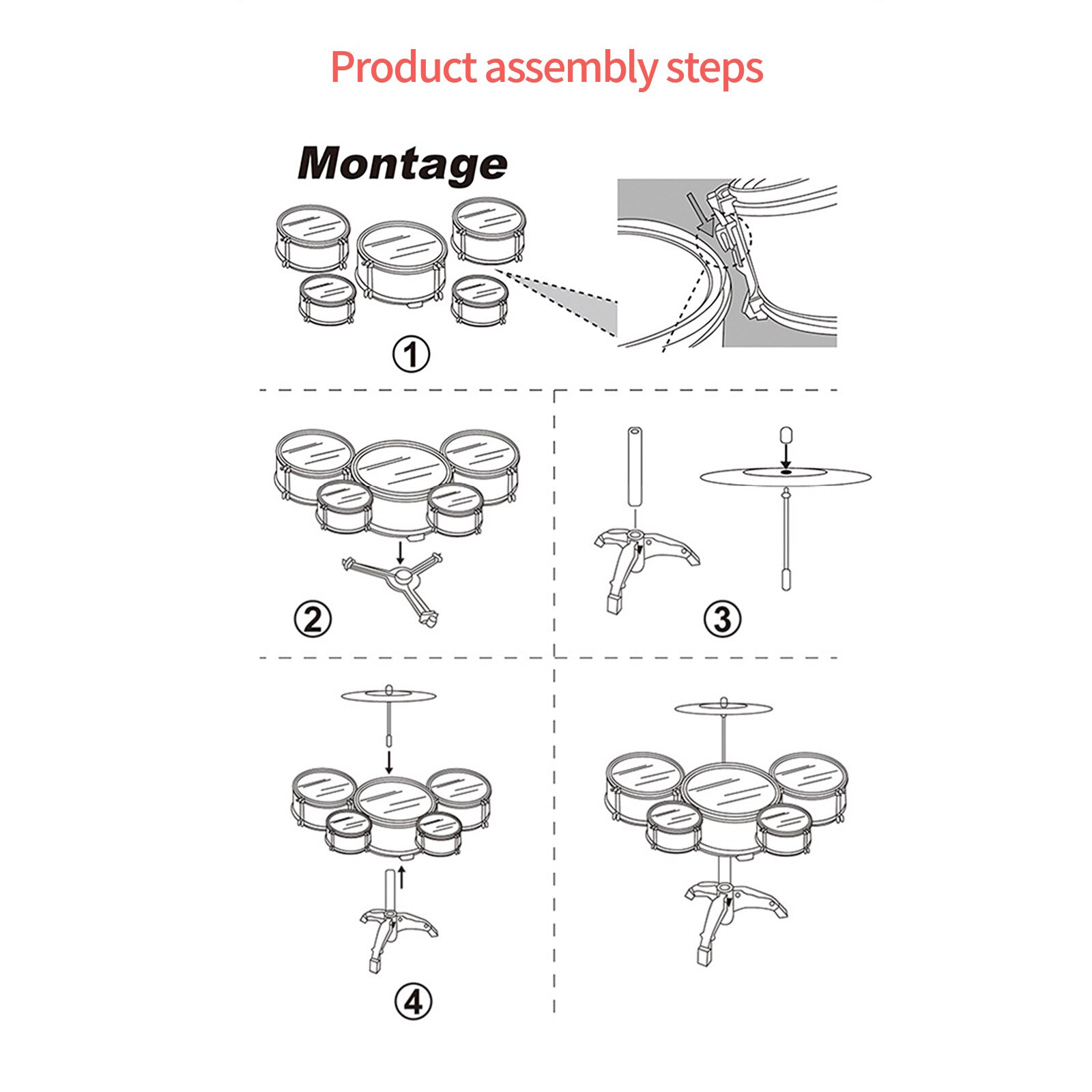 Kids Jazz Drum Set Musical Instrument Educatief Mini Band Spelen Speelgoed Met Stokken Игрушки Для Детей Percussie Voor Kids