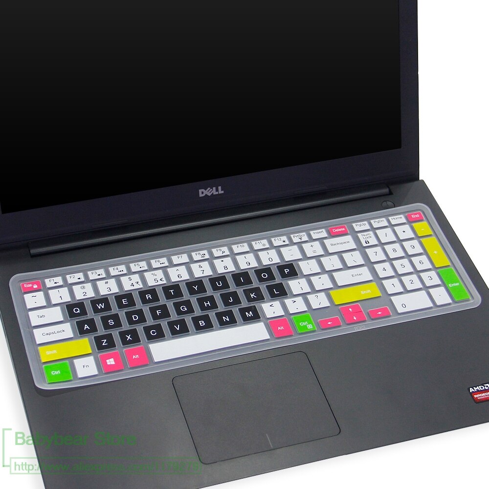 15.6 inch laptop keyboard cover Protector for Dell inspiron 15 7559 7000 3543 3559 3558 5559 3000 5000 15CR series 15cr-4528b: candyblack