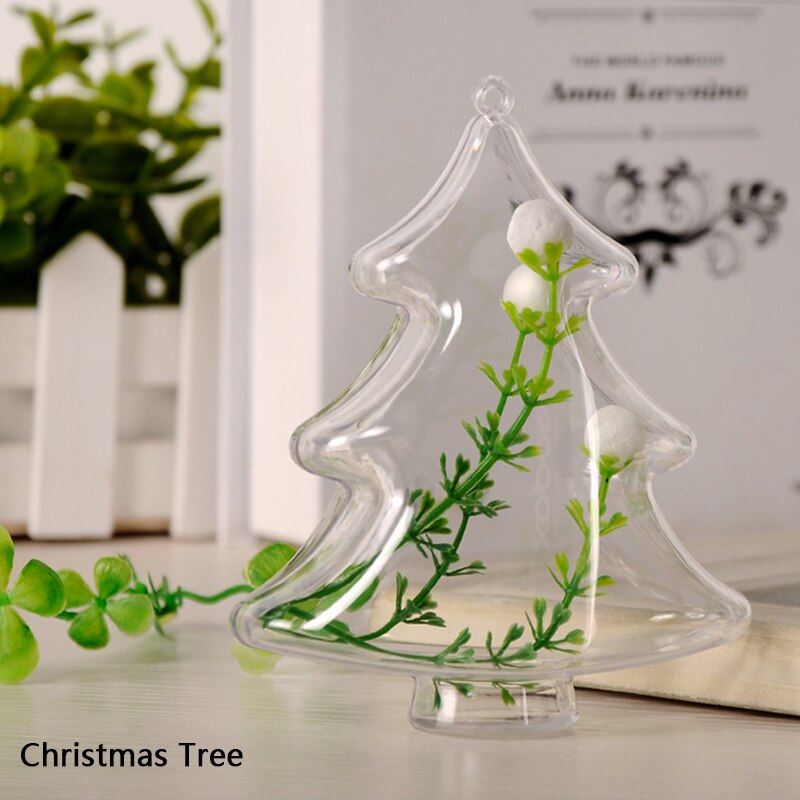 Transparent Ball Clear Plastic Hollow Xmas Ball Decoration Hanging Ball Wedding Candy Box Eternal Flower Hanging Ball