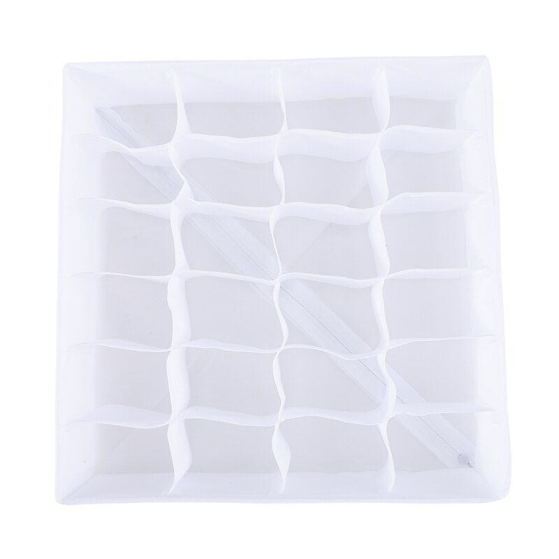 24 Grids Sok Organizer Boxs Opvouwbare Kast Lade Organisatoren Kleding Kasten Ondergoed Onderbroek Beha Opbergdoos: White 24 gird