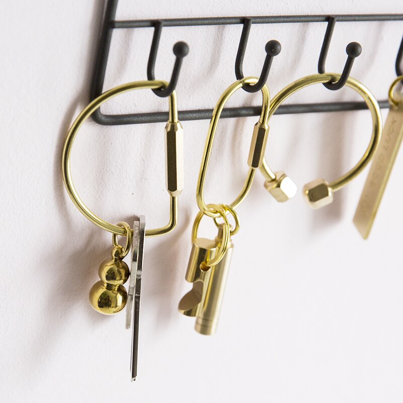 Messing hanger kleine verse metalen sleutelhanger ring hanger sleutelhangers voor mannen sleutelhangers