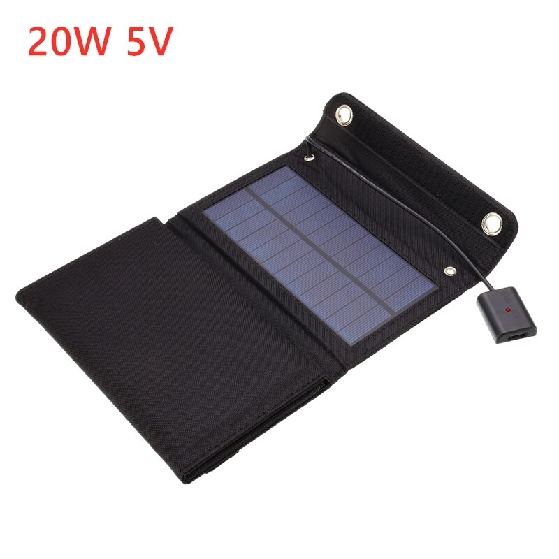 20W paneles solares a prueba de agua plegables energía Solar cargador de células solares 5V 2A dispositivos de salida USB portátiles para Camping al aire libre
