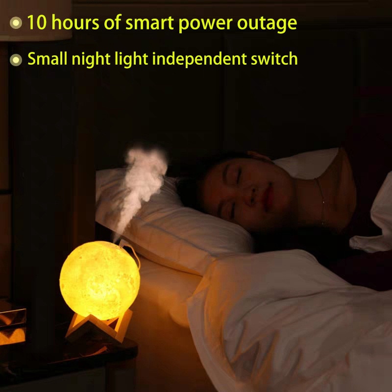 880ML USB Aroma Diffuser Ultrasonic Essential Oil Air Humidifier 3D Moon Lamp Night Light Cool Mist Purifier