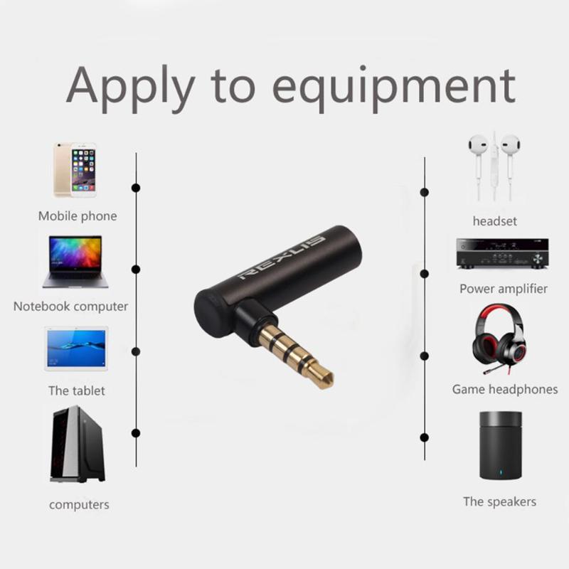 90 Degree Right Angled 3.5mm Male to Female Adapter Connector Stereo Plug
