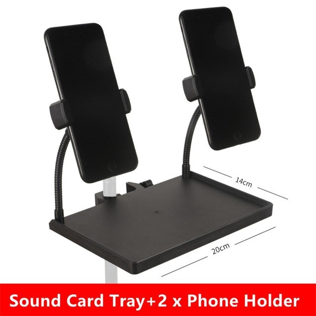 Microphone Stand Sound Card Tray Bracket 6cm To 10cm Width Smartphone Devices Guitar Performance Live Smartphone Holder: C