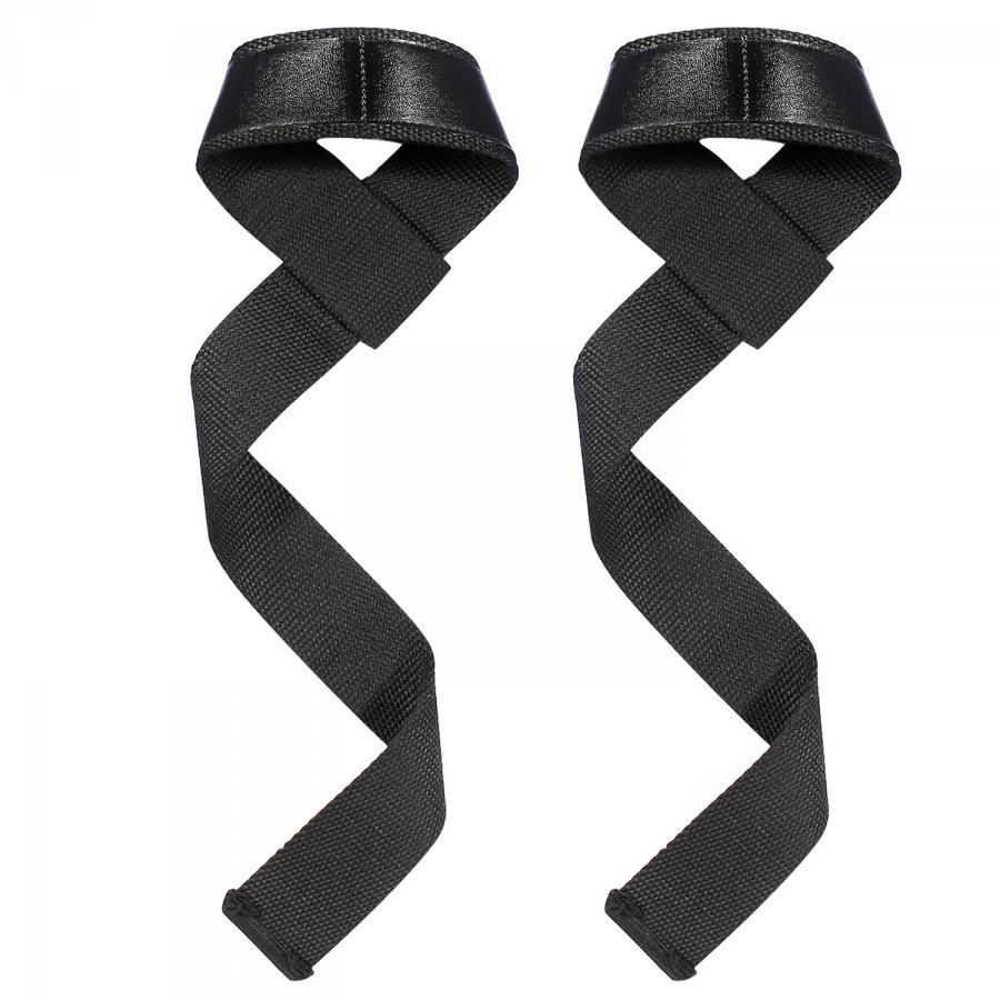 1 par vektløftende håndleddsbånd løftestropper beskyttelsesstropp med neopren polstret sklifri vektløfting hånd bar gym