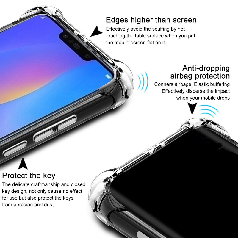 Capa de silicone tpu transparente para celular, capa anti-choque para xiaomi mi 6x 5x a2 lite a1 8 se mix 2s 2 note 3 6 backup plus 5c 5
