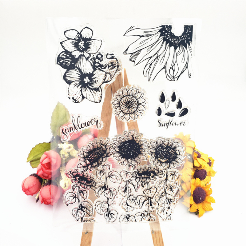 Sunflower Transparent Silicone Stamp Seal For DIY Scrapbooking Album Decorative Clear Stamp Office School Supplies Stationery