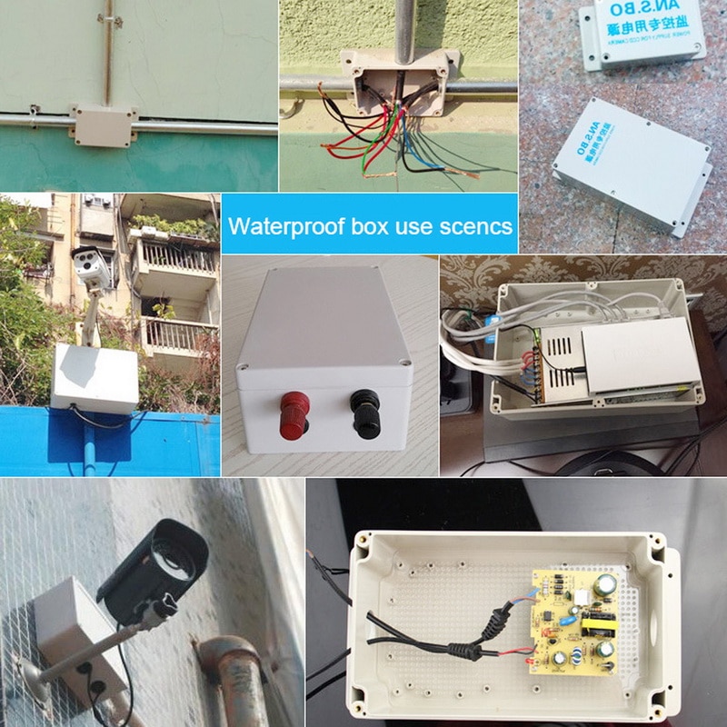 1Pcs ABS Plastic IP65 Waterproof DIY Outdoor Indoor Universal Electrical Project Enclosure Connection Cable Branch Junction Box