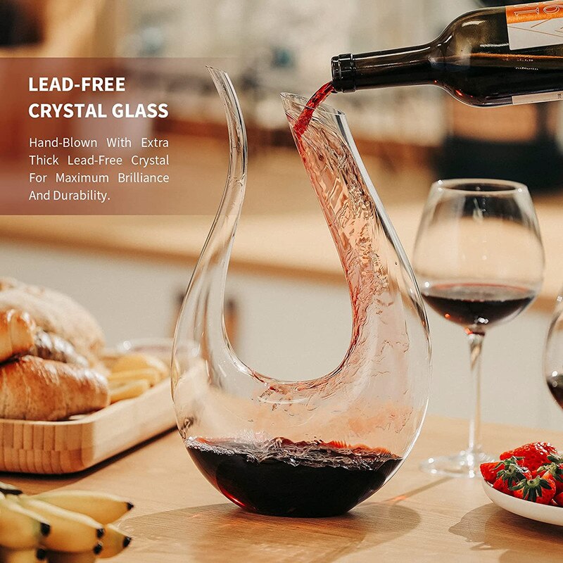 U-shaped Wine Pouring Device Large Decanter Red Wine Crystal Glass Wine Pot Wine Foreign Wine 1500ml Bar Accessory