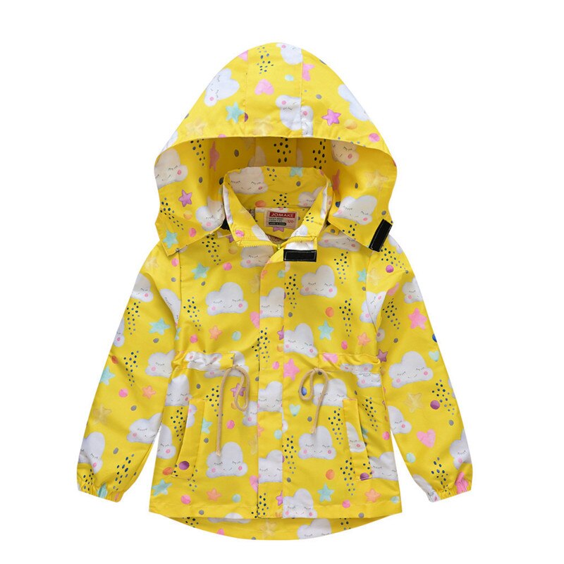 Child Girl Clothing Spring Windbreaker Autumn Jacket for Girls Trench Coat Zipper Cute Kids Outerwear Children Clothes 2-9year: yellow / 3T