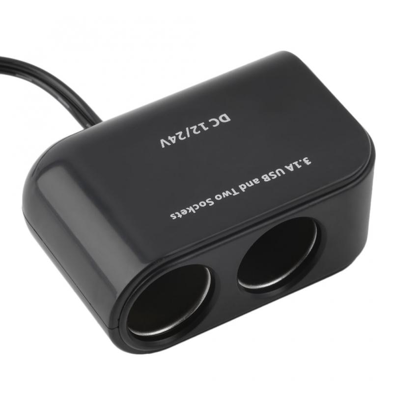 Universele Sigarettenaansteker In-Auto Pda Voeding 2 Usb-poorten &amp; 2 Sockets Splitter 12V autolader Auto Accessoires