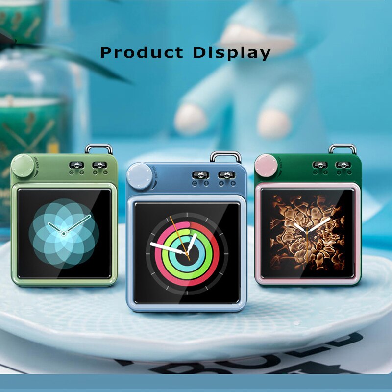 MP3 Spieler Bluetooth 5,0 Subwoofer Musik Lautsprecher berühren Schlüssel Gebaut-in 8GB HiFi Metall Mini Tragbare Walkman Unterstützung Alarm Uhr