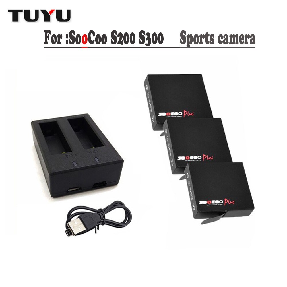 TUYU SOOCOO – chargeur de batterie S300/S200, Original, haute capacité, 4.53V, accessoires pour caméra d&#39;action