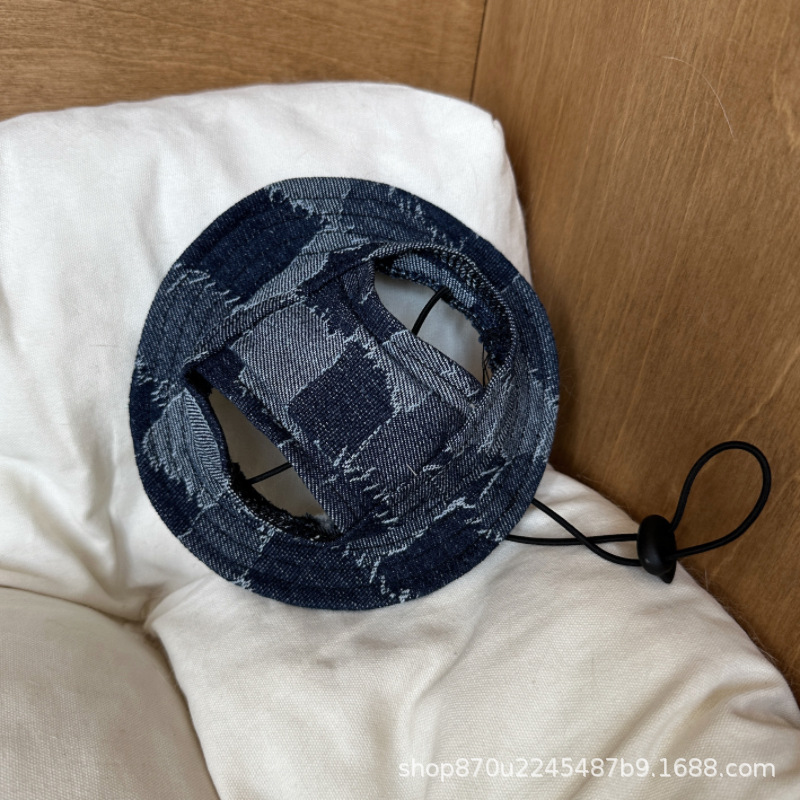 Pet Hat Cat Bucket Hat Dog Sun Hat Pet Accessories Suitable for Small and Medium Dogs and Cats: L / PURPLE