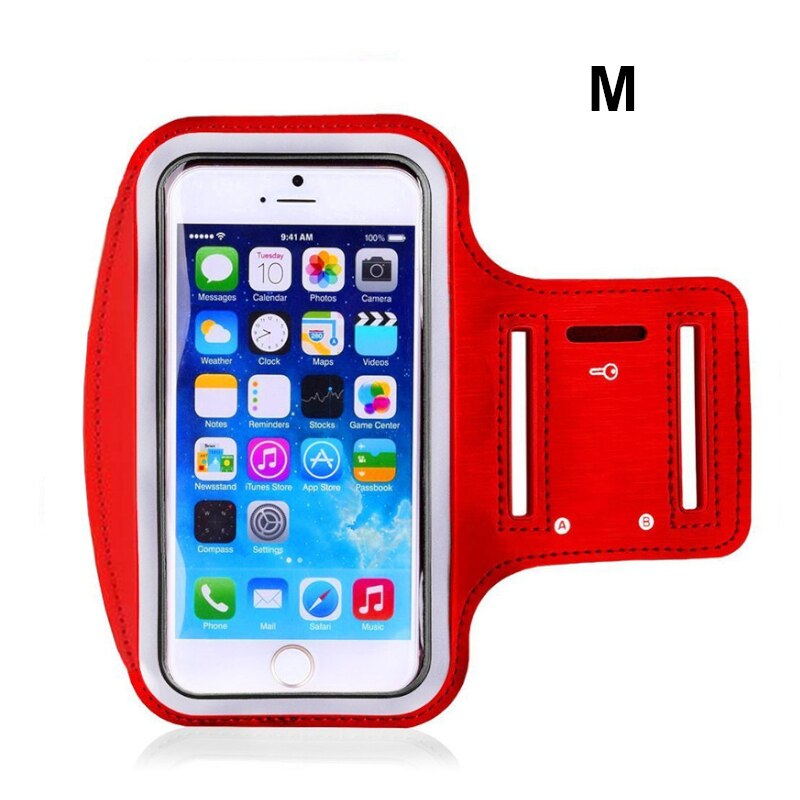 Funda de teléfono con banda para el brazo para correr, 5-7 pulgadas, para iPhone 12, 11 Pro, Max, X, XR, 6, 7, 8 Plus, Samsung S20 Plus, Note 20, A51, A50: M Red