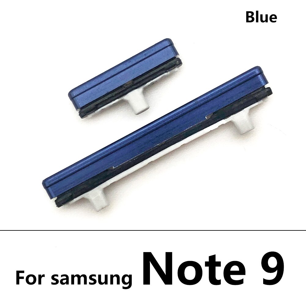 Teclas laterales nuevas, botones de encendido y volumen, botón para Samsung Galaxy Note 9, 10 Plus, piezas de repuesto: Note 9 Blue
