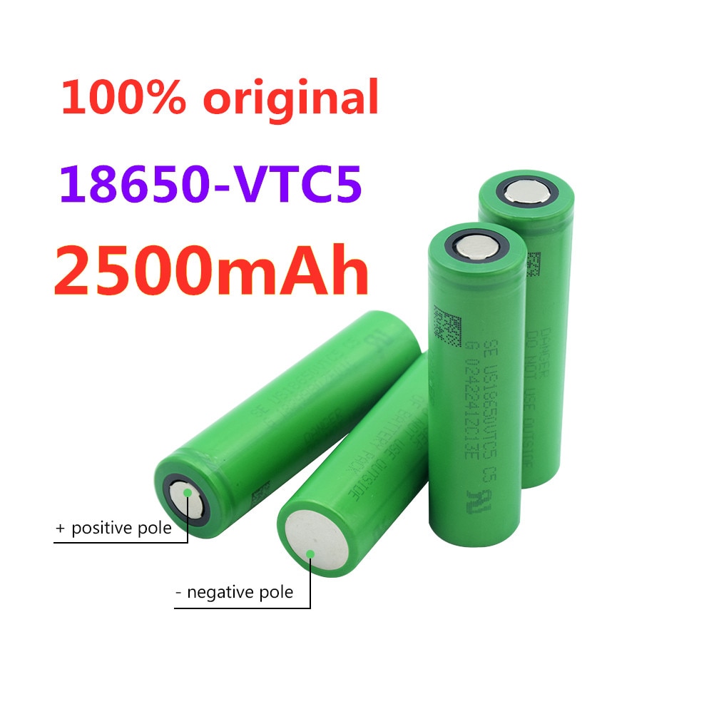 100% 3.6V Volt Oplaadbare US18650 VTC5 2500 Mah VTC5 18650 Batterij Vervanging 3.6V 2500 Mah 18650 Batterijen
