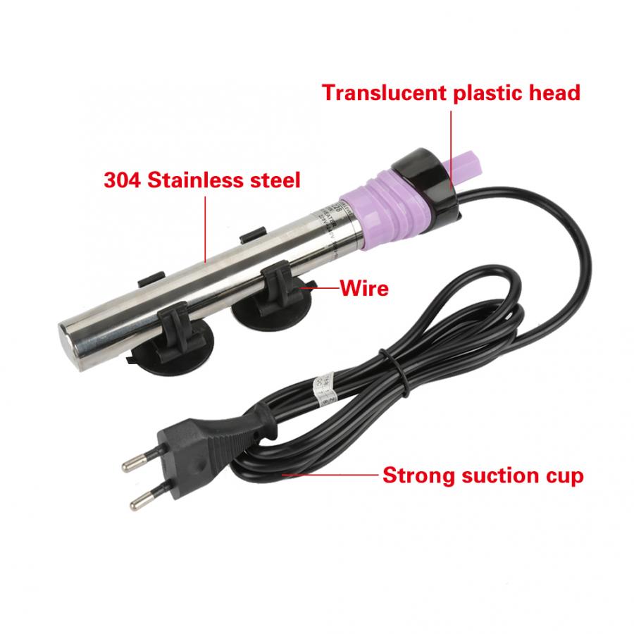 Rvs Fish Tank Verwarmingselement Aquarium Automatische Thermostatische Boiler Isolatie 50-500W Us Eu Plug Power Saving